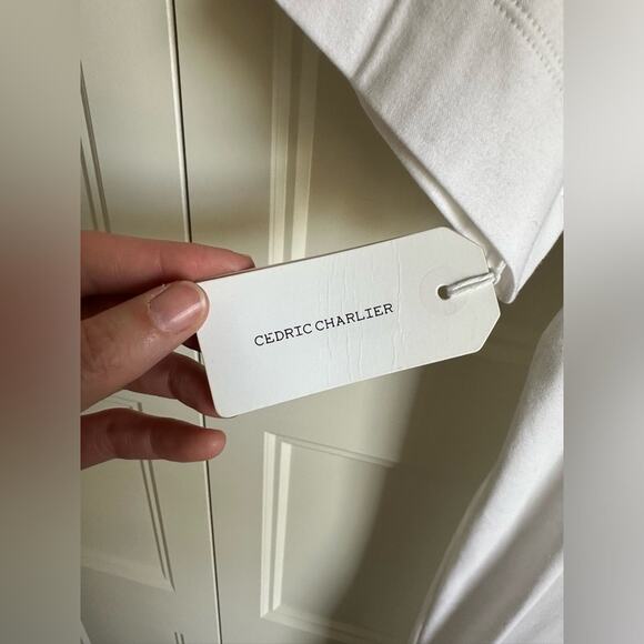 CÉDRIC CHARLIER Cotton Cinched Hi low Midi Dress - Picture 8 of 14